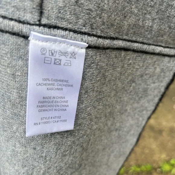 Minnie Rose 100% Cashmere Double Faced Hooded open-front Coat Medium